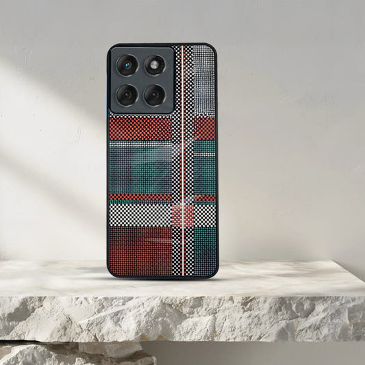 Motorola Edge 60 Fusion Luxury Grid Pattern Glass Back Shockproof Case