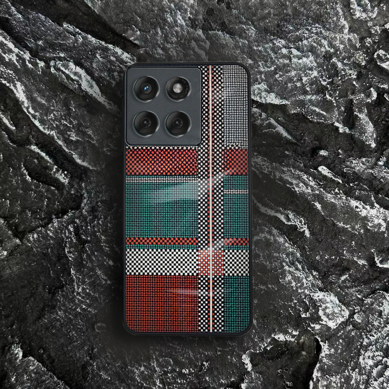 Motorola Edge 60 Fusion Luxury Grid Pattern Glass Back Shockproof Case