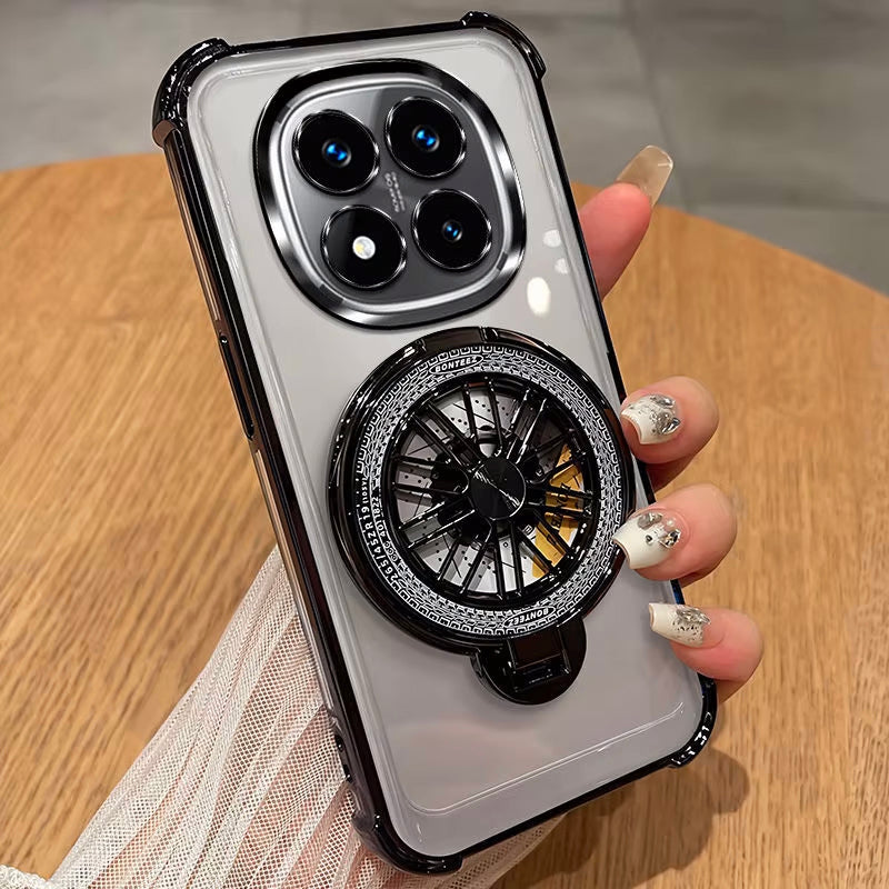 Redmi Note 14 Pro+ 5G Premium Stress Buster Wheel Rotating Shockproof Airbags Case