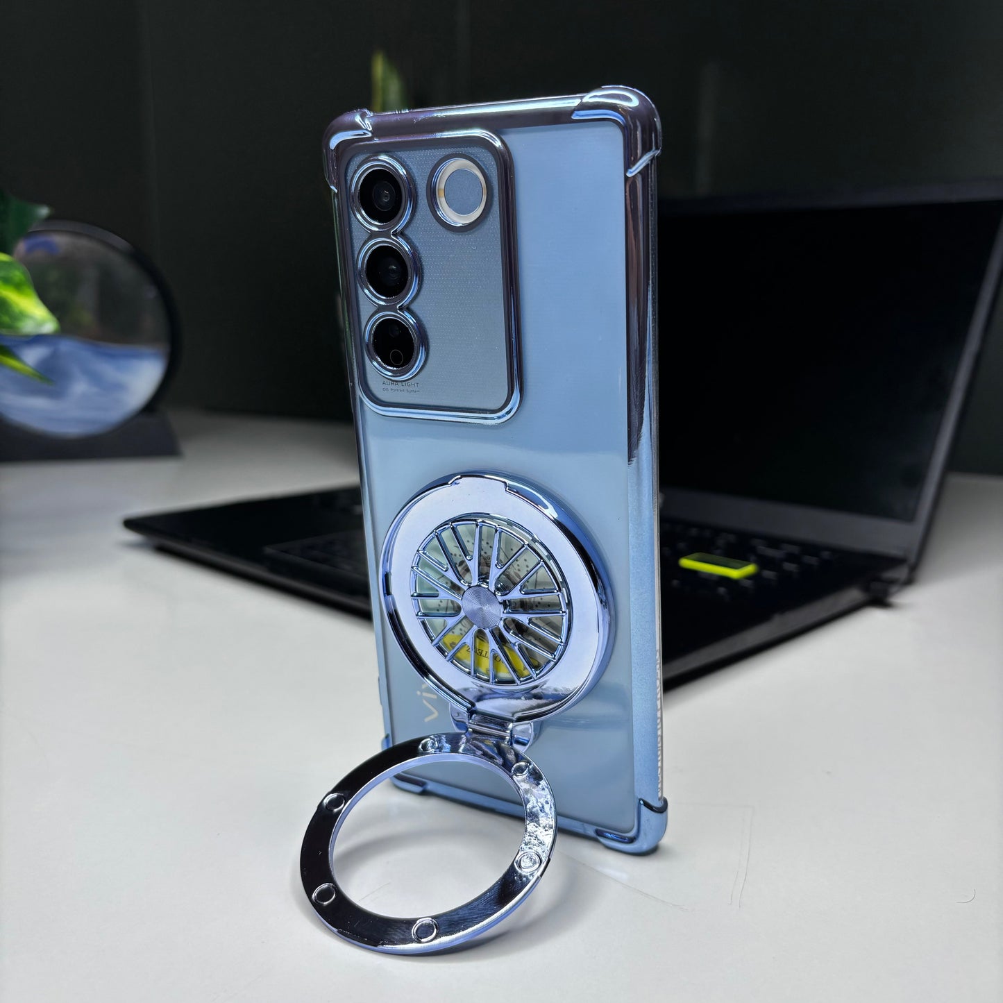 Vivo V27/V27 Pro 5G Premium Stress Buster Wheel Rotating Shockproof Airbags Case