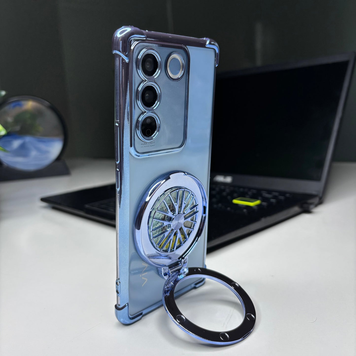 Vivo V27/V27 Pro 5G Premium Stress Buster Wheel Rotating Shockproof Airbags Case