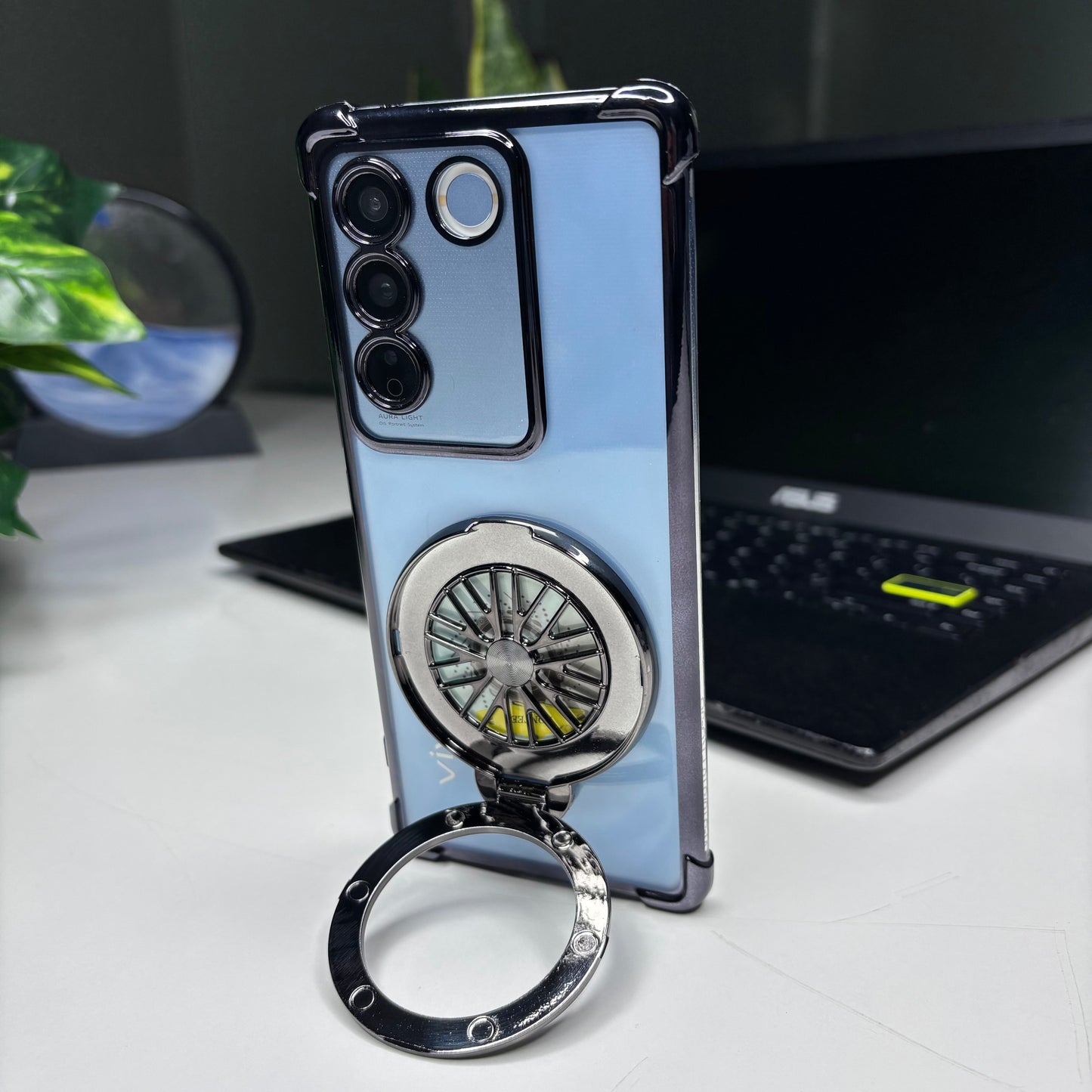 Vivo V27/V27 Pro 5G Premium Stress Buster Wheel Rotating Shockproof Airbags Case