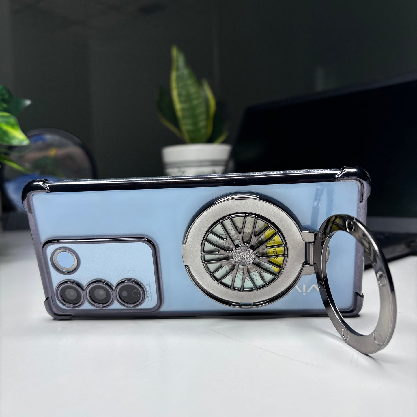 Vivo V27/V27 Pro 5G Premium Stress Buster Wheel Rotating Shockproof Airbags Case