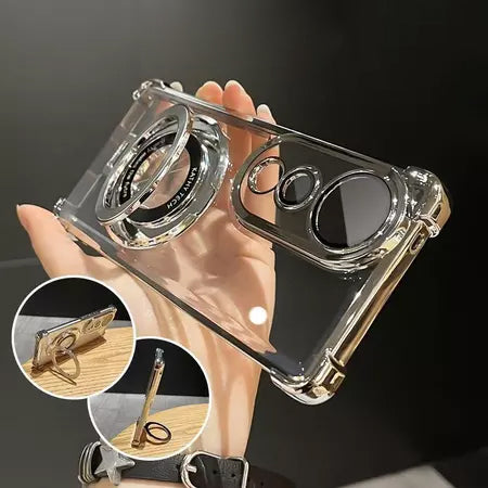 Vivo V40e 5G Original Luxury Magnifier Ring Stand Shockproof Airbags Corner Case