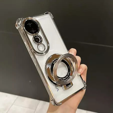 Vivo V40e 5G Original Luxury Magnifier Ring Stand Shockproof Airbags Corner Case