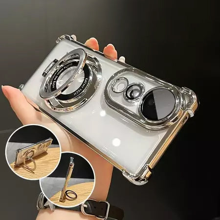 Vivo V40e 5G Original Luxury Magnifier Ring Stand Shockproof Airbags Corner Case