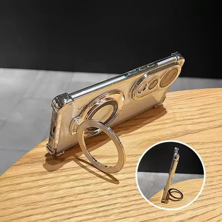 Vivo V40e 5G Original Luxury Magnifier Ring Stand Shockproof Airbags Corner Case