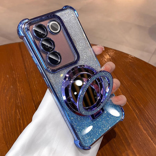 Vivo V27 5G Luxury Shimmer Mirror Back Shockproof Airbag Case