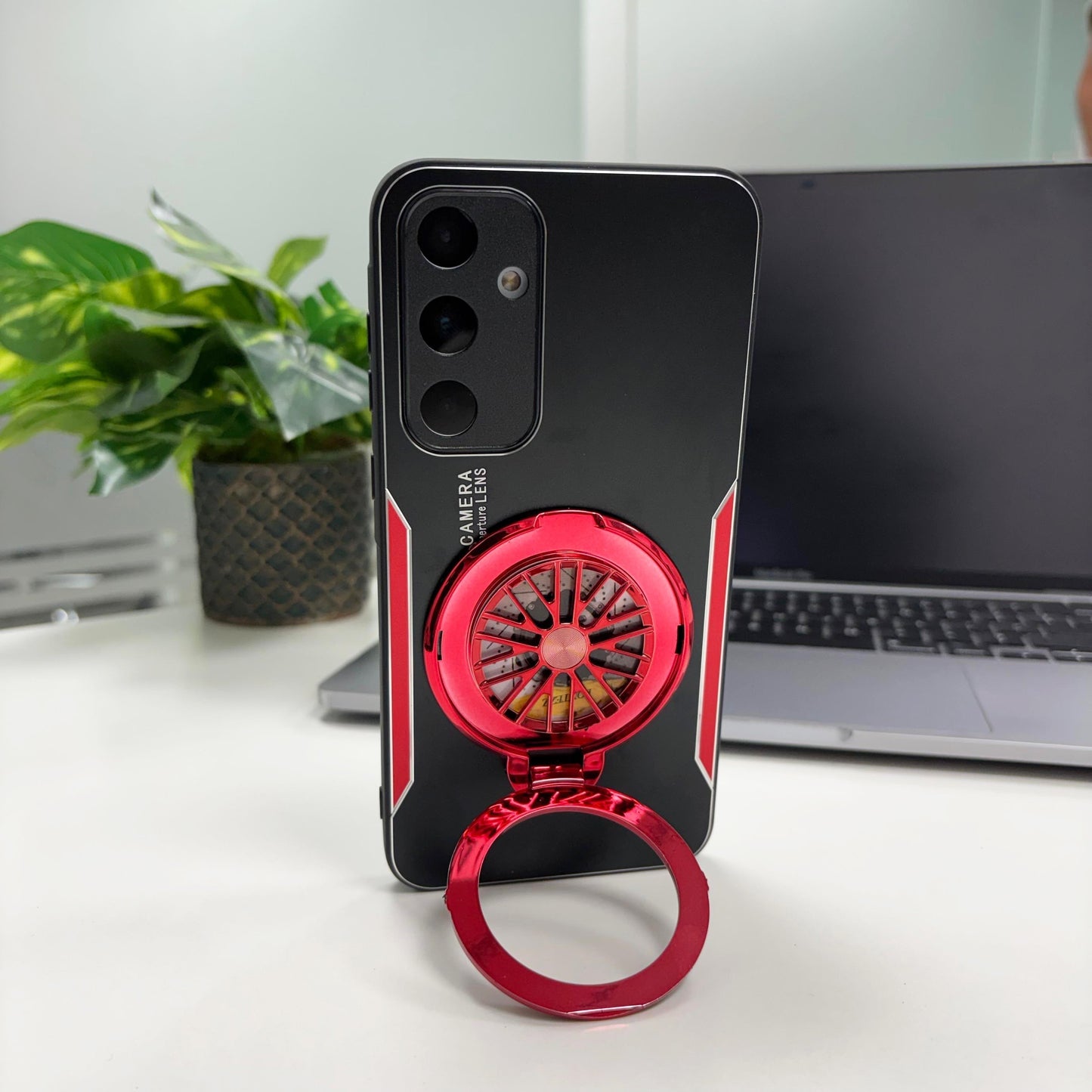 Samsung Galaxy A55 5G Best Selling Stress Buster Wheel Aluminium Metal Scratch Resistant Back Case