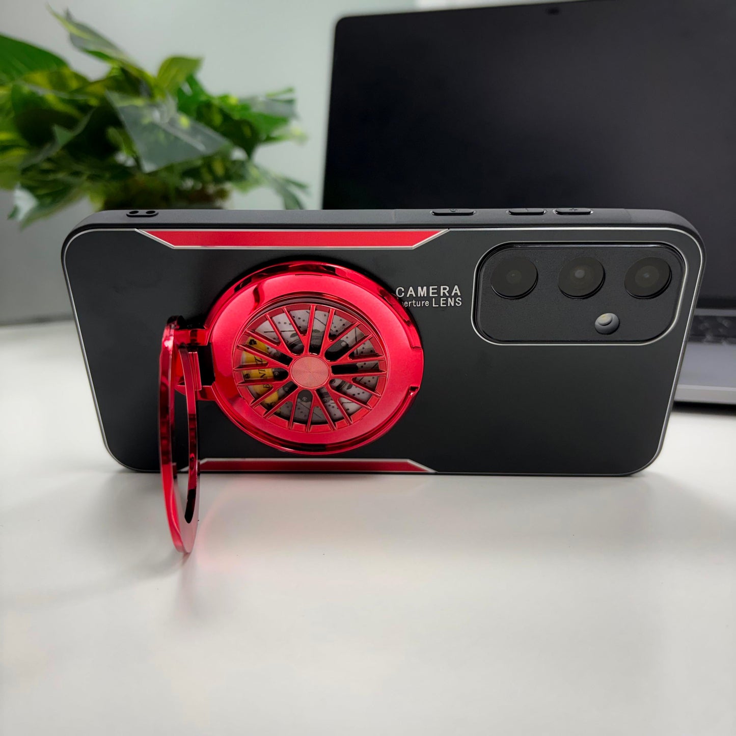 Samsung Galaxy A35 5G Best Selling Stress Buster Wheel Aluminium Metal Scratch Resistant Back Case