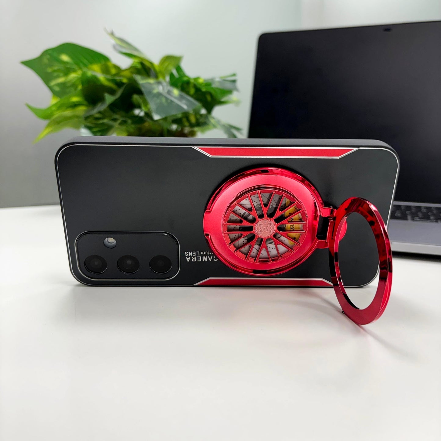 Samsung Galaxy A55 5G Best Selling Stress Buster Wheel Aluminium Metal Scratch Resistant Back Case