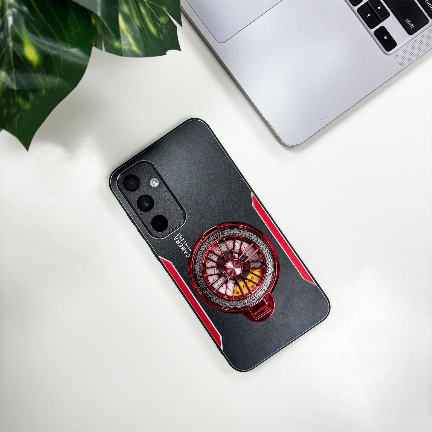 Samsung Galaxy A55 5G Best Selling Stress Buster Wheel Aluminium Metal Scratch Resistant Back Case