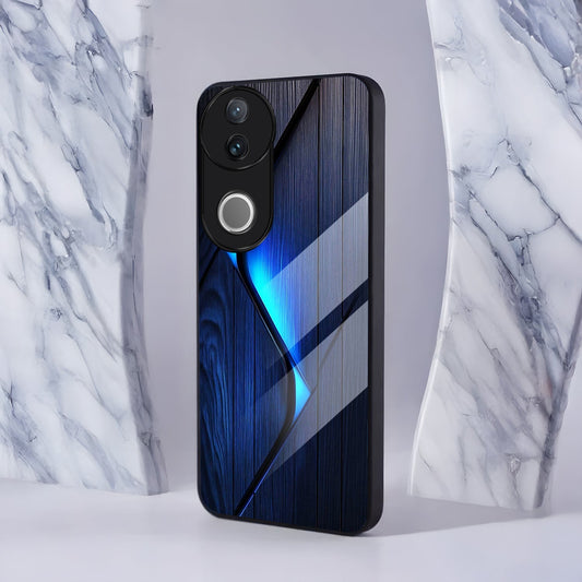 Vivo V50 5G Premium Acrylic Shockproof Glass Back Case (Blue Gradient)