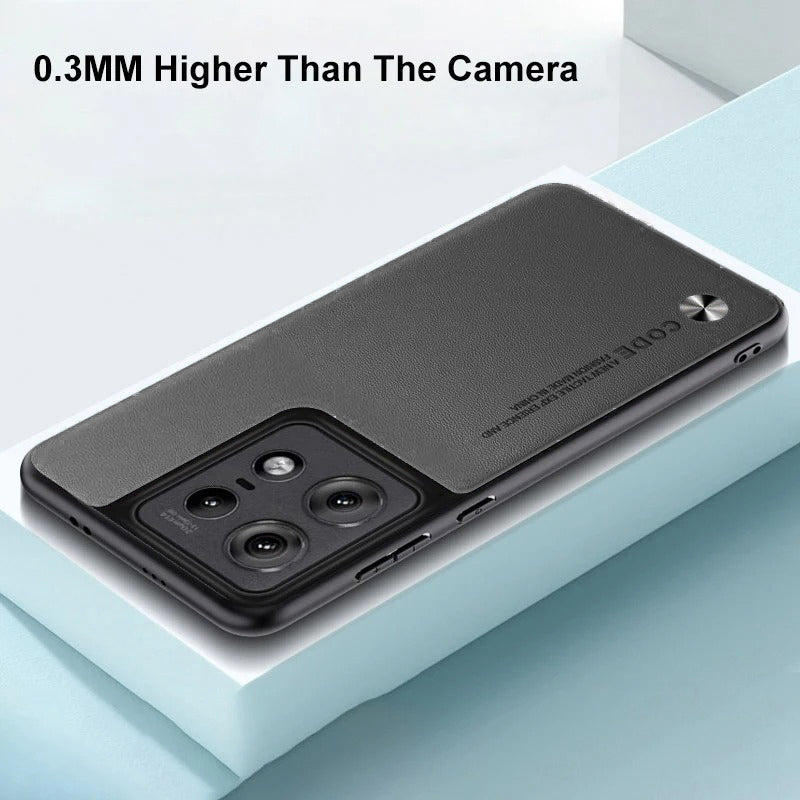 Motorola Edge 50 Pro Soft Vegan Leather Grain Protective Back Case