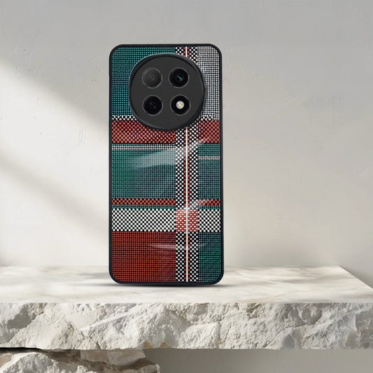 Oppo F29 Pro Luxury Grid Pattern Glass Back Shockproof Case