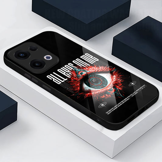 Oppo Reno 13 5G Premium Acrylic Shockproof Glass Back Case (Angry Eye)